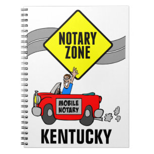 Mobile Notary Zone Red Sports Car Kentucky Notebook