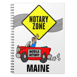 Mobile Notary Zone Red Sports Car Maine Notebook