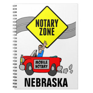 Mobile Notary Zone Red Sports Car Nebraska Notebook