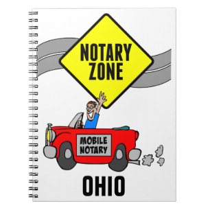 Mobile Notary Zone Red Sports Car Ohio Notebook