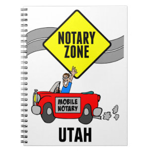 Mobile Notary Zone Red Sports Car Utah Notebook
