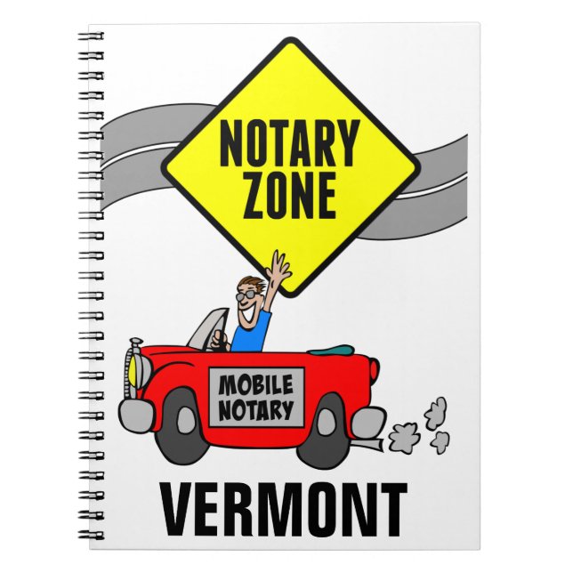 Mobile Notary Zone Red Sports Car Vermont Notebook (Front)