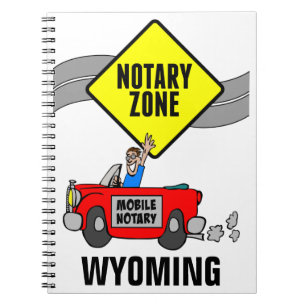 Mobile Notary Zone Red Sports Car Wyoming Notebook