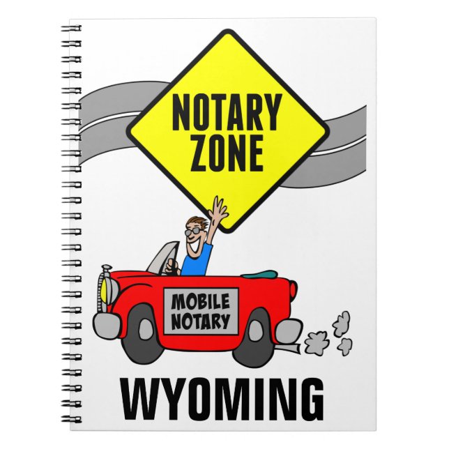 Mobile Notary Zone Red Sports Car Wyoming Notebook (Front)