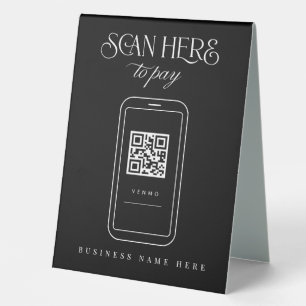 Mobile Payment QR Business Table Tent Sign 