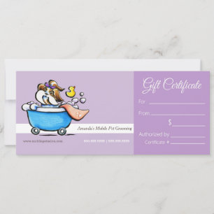 Mobile Pet Groomer Shih Tzu Purp Gift Certificate