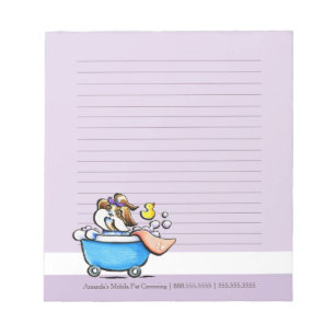 Mobile Pet Grooming Shih Tzu Purple Lined Notepad