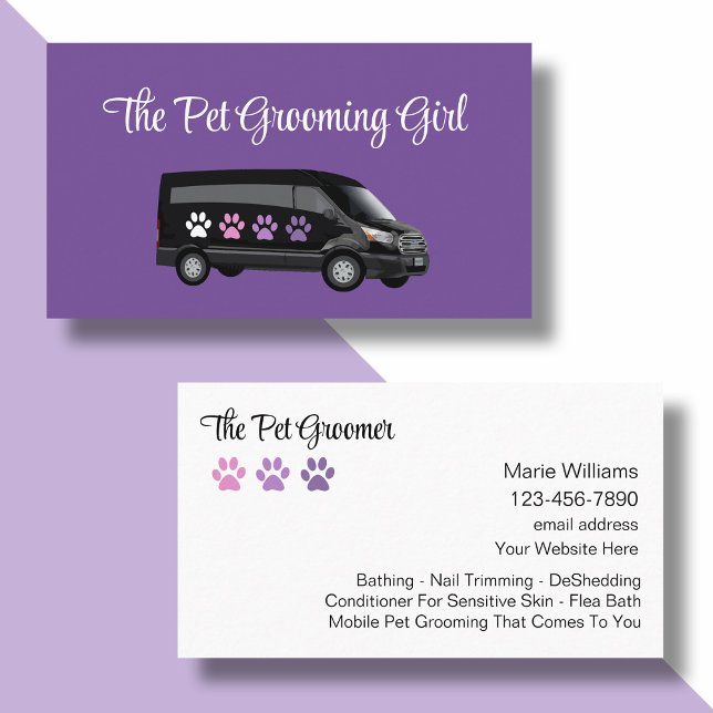 Mobile Pet Grooming Trendy Business Cards (Creator Uploaded)