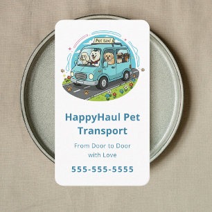 Mobile Pet Taxi Pet Chauffeur Veterinary Transport Business Card