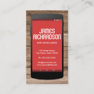 Mobile Phone App Developer Software Engineer Coder Business Card