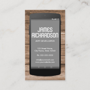 Mobile Phone App Developer Software Engineer Coder Business Card
