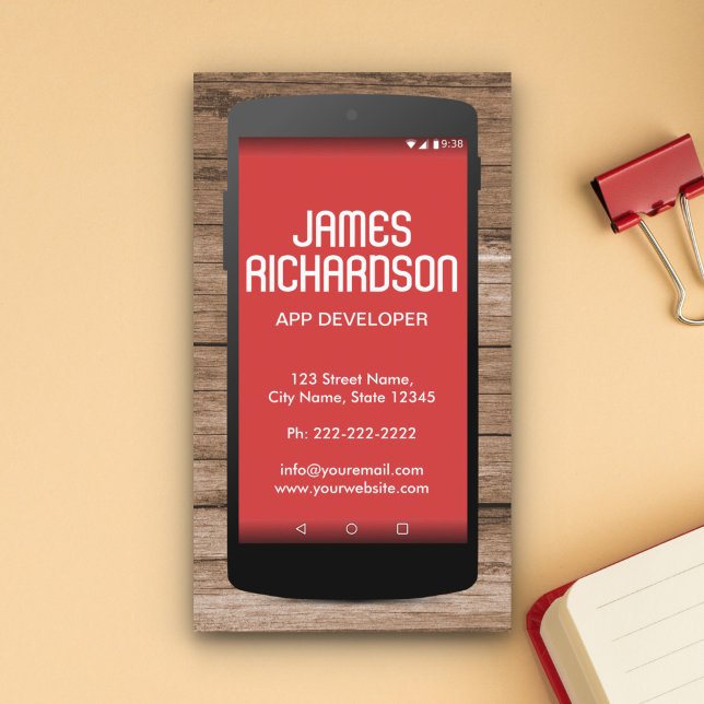 Mobile Phone App Developer Software Engineer Coder Business Card (Creator Uploaded)