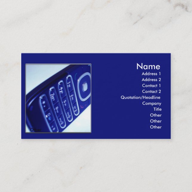 Mobile Phone Business Card (Front)