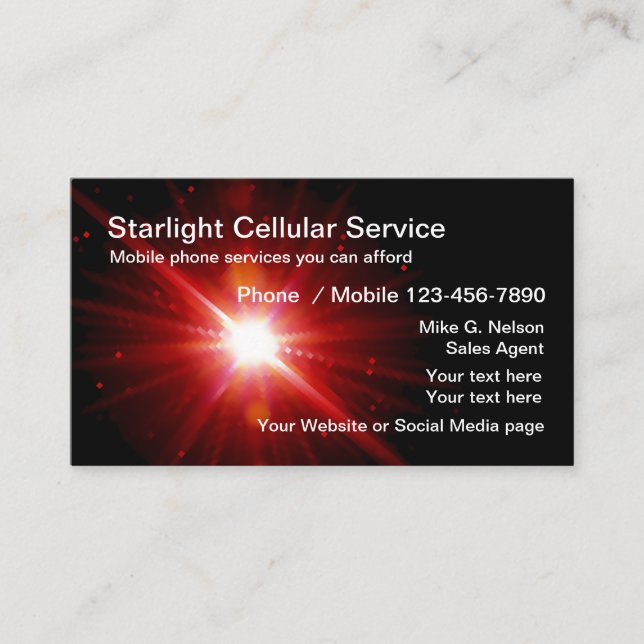 Mobile Phone Cellular Services Business Card (Front)