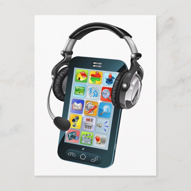 Mobile phone chat concept postcard (Front)