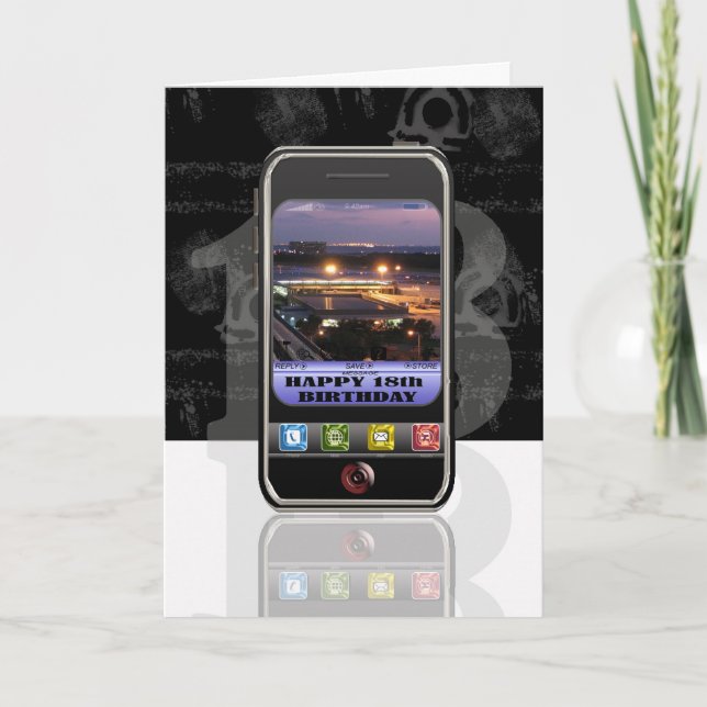 mobile phone text message Happy Birthday cellphone Card (Front)