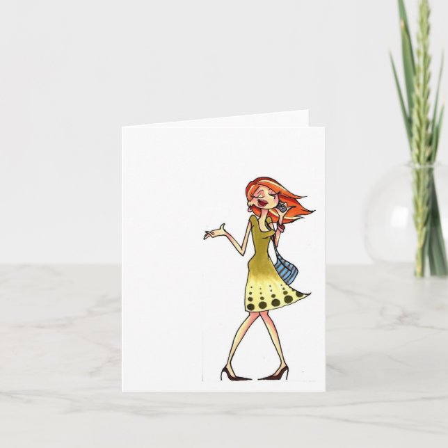mobile phone women notecard (Front)