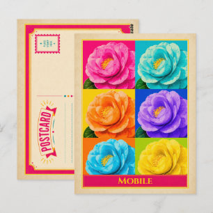 Mobile Postcard Alabama Camellia Flower Vintage