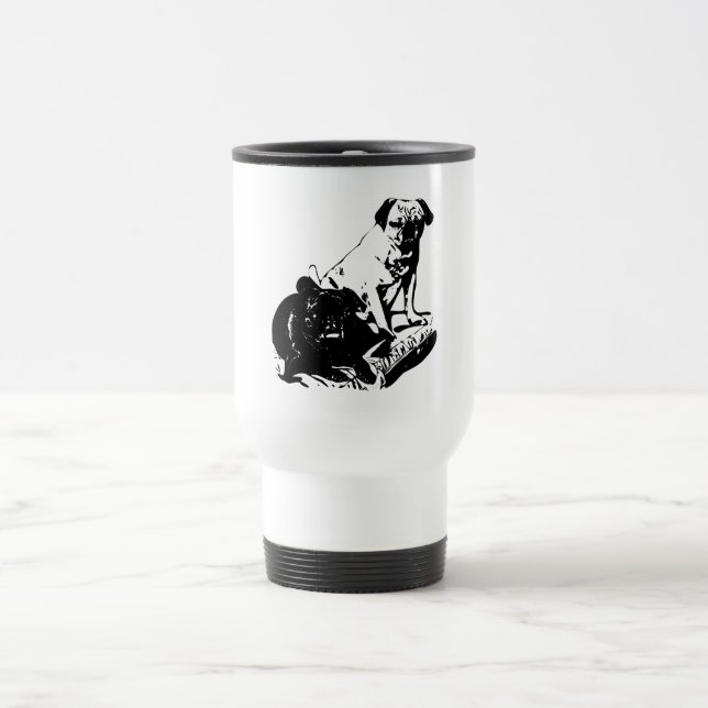 Mobile Pugs, Happy Sip Travel Mug (Center)