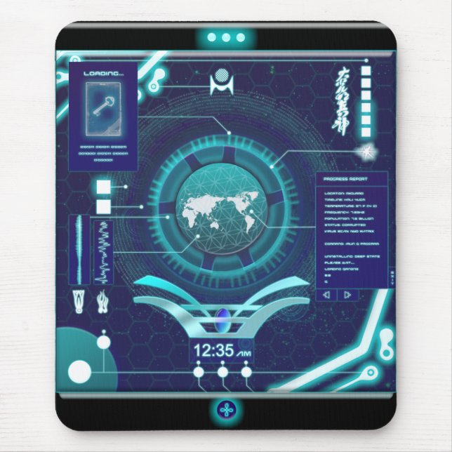 Mobile Quantum Computer Flexible Screen Mouse Pad (Front)