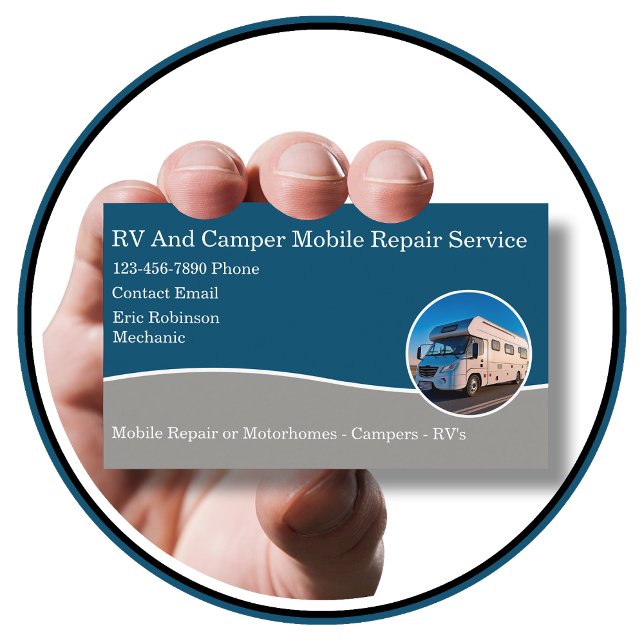 Mobile RV Camper Repair Service Business Cards New (Creator Uploaded)