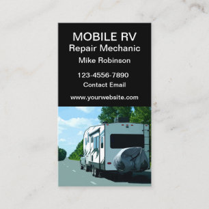 Mobile RV Motorhome Repair Mechanic  Business Card