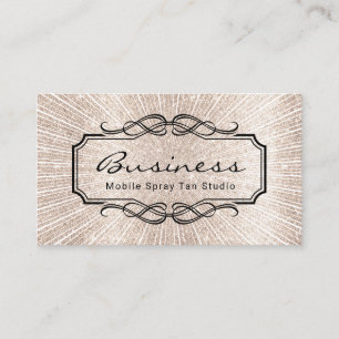 Mobile Spray Tan Studio Ivory Gold Glitter Tanning Business Card