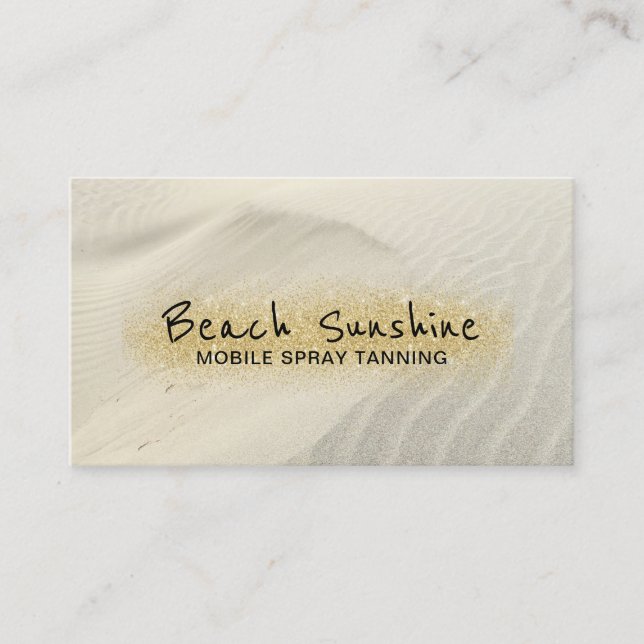 Mobile Spray Tanning Beach Sunshine Tan Salon Business Card (Front)