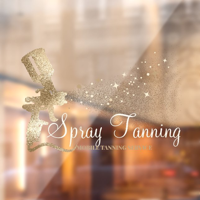 Mobile Spray Tanning Glitter Gold Sparkling Window Cling (Sheet 2)