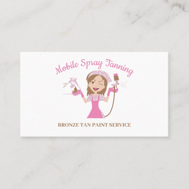 Mobile Tanning Spray Body Paint Business Card (Front)