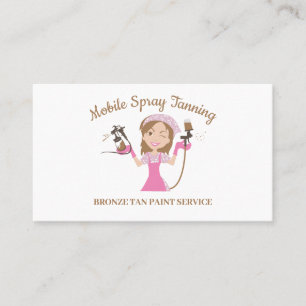Mobile Tanning Spray Body Paint Lady Logo Business Card