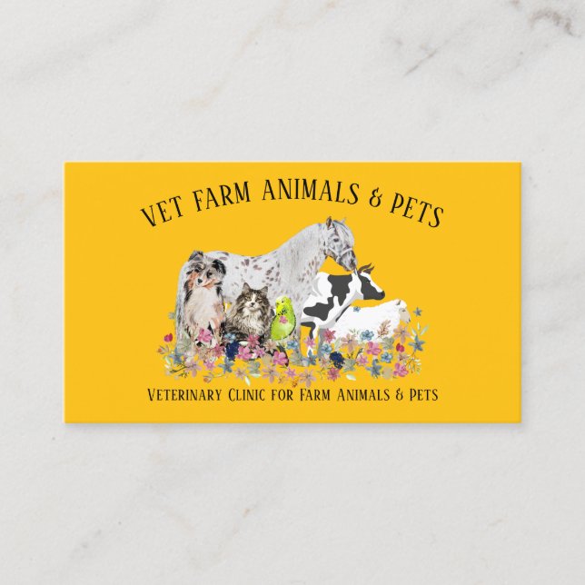 Mobile Veterinary Service Business Card (Front)
