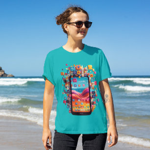 Mobile with Social Network T-Shirt