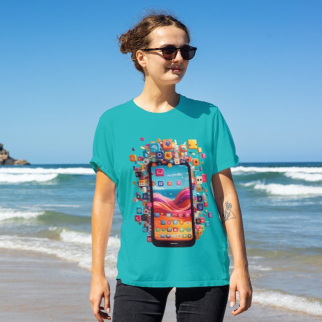 Mobile with Social Network T-Shirt (Creator Uploaded)