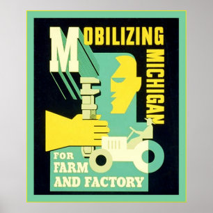 Mobilising Michigan ~ Vintage Employment Ad Poster