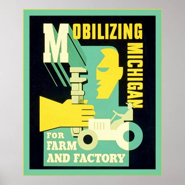 Mobilising Michigan ~ Vintage Employment Ad Poster (Front)