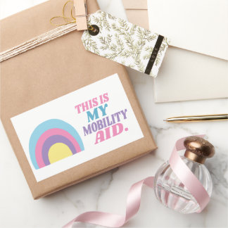 Mobility Aid Rainbow Rectangular Sticker