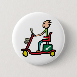 Mobility Scooter 6 Cm Round Badge