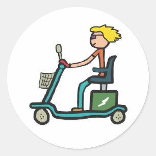 Mobility Scooter Classic Round Sticker
