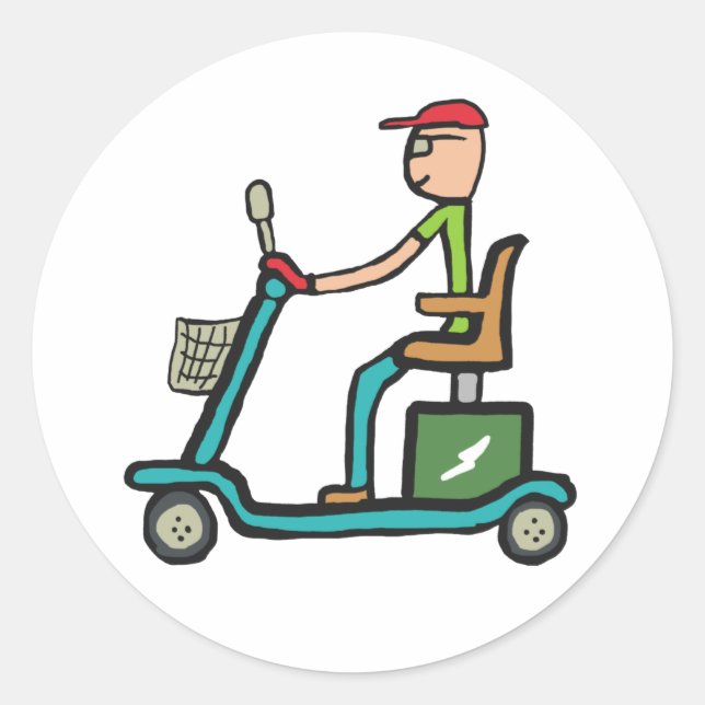 Mobility Scooter Classic Round Sticker (Front)