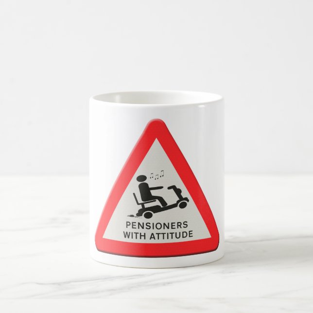 mobility scooter. Pensioner with attitude.  Coffee Mug (Center)