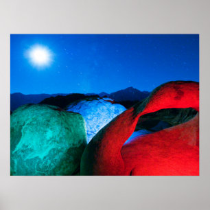 Mobius Arch & Rocks   Alabama Hills, California Poster