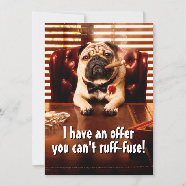 Mobster Dog Invitation (Front)