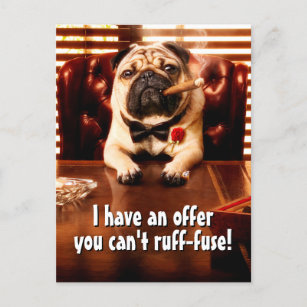 Mobster Dog Invitation Postcard