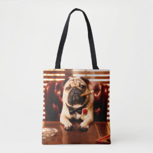 Mobster Dog Tote Bag