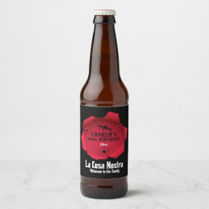 Mobster Party Beer Bottle Label