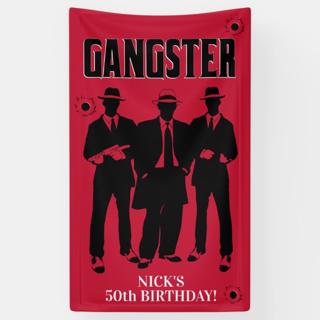 Mobster Themed, Gangster Party Banner (Vertical)