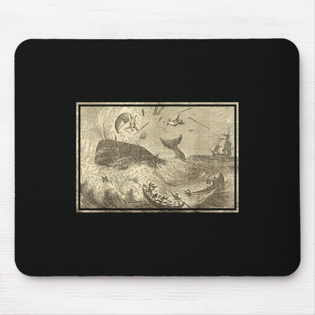 Moby Attacking Whaling Boats  Mouse Mat (Front)