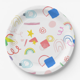 Mocapim cute chalk paper plates