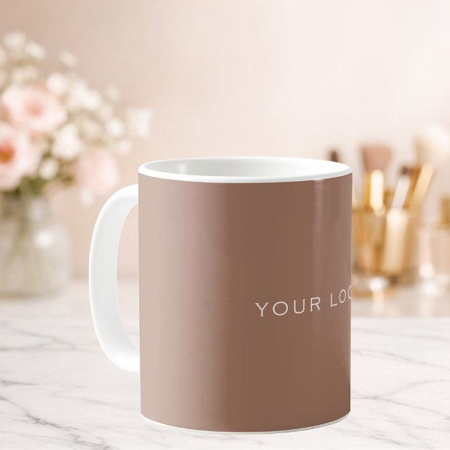 Mocca brown business logo rectangular coffee mug (Creator Uploaded)